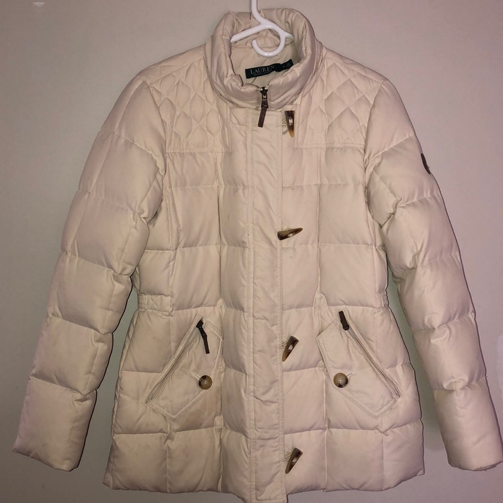Beige Ralph Lauren winter coat jacket